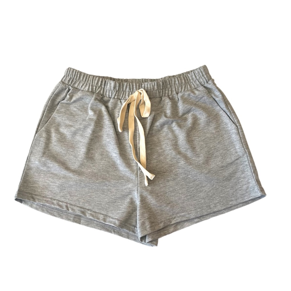 Comfy Round Neck Loungewear Short Set Light Gray - Picture 5 of 9